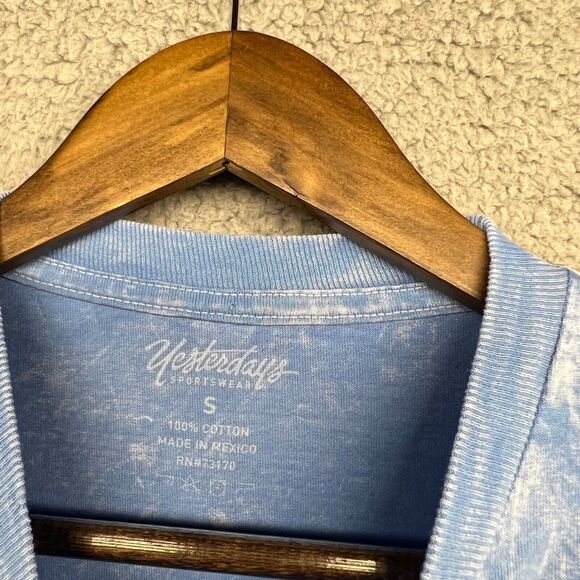 Yesterdays Sportswear Shirt Men's Small Blue Hanalei Kauai Hawaii Stone Washed - Picture 6 of 10